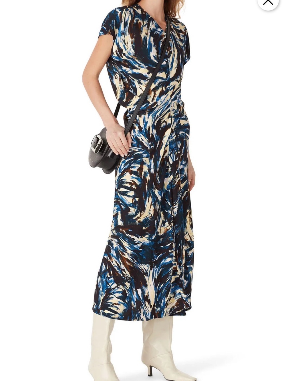 Proenza Schouler Blue, Cream & Black Abstract-Print Maxi dress